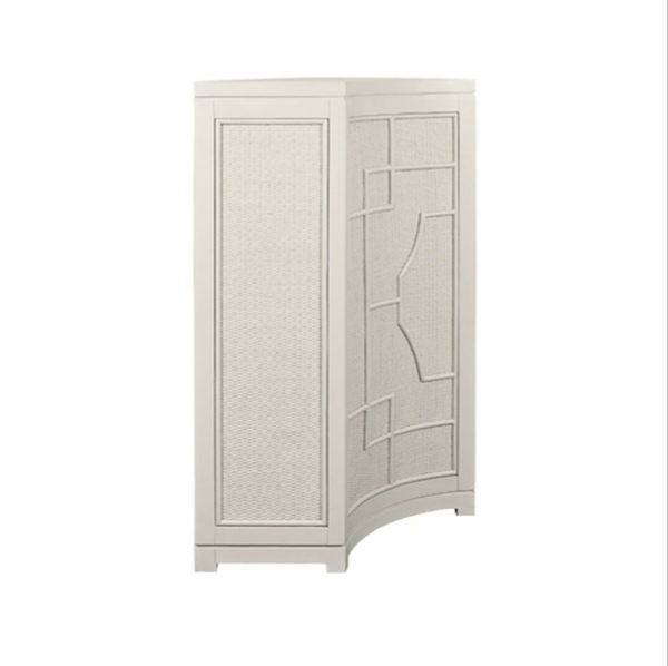 Isabel Antique White Rattan Overlay Cabinet