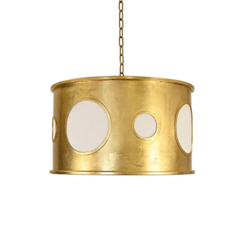 Horatio Gold Leaf Drum Pendant Light