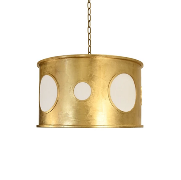 Horatio Gold Leaf Drum Pendant Light
