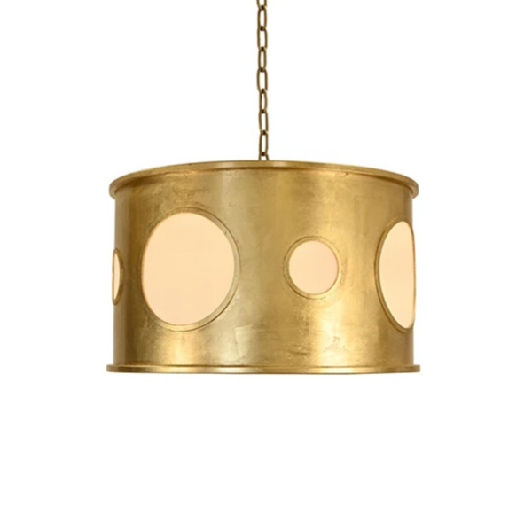 Horatio Gold Leaf Drum Pendant Light