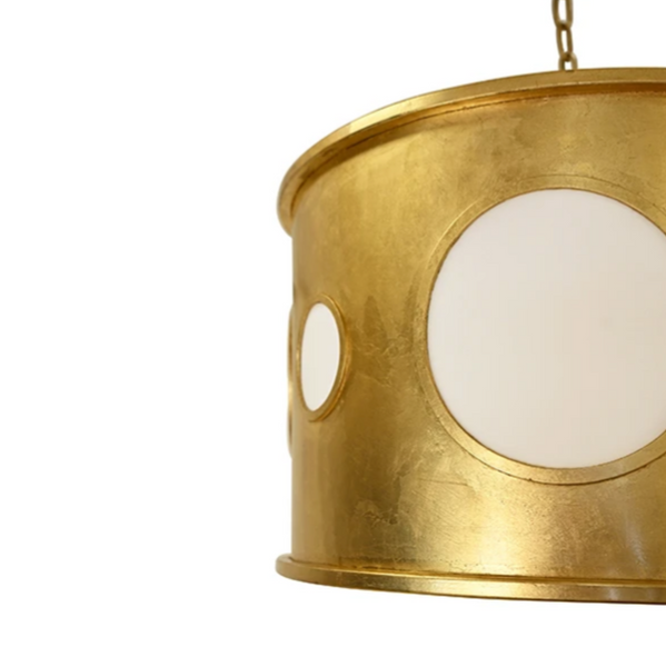 Horatio Gold Leaf Drum Pendant Light