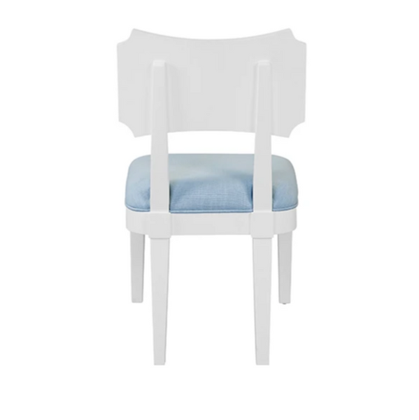 Hayden Performance Light Blue Linen Bow Back Dining Chair