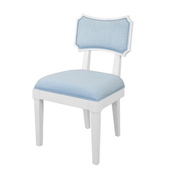Hayden Performance Light Blue Linen Bow Back Dining Chair