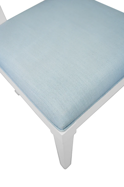 Hayden Performance Light Blue Linen Bow Back Dining Chair