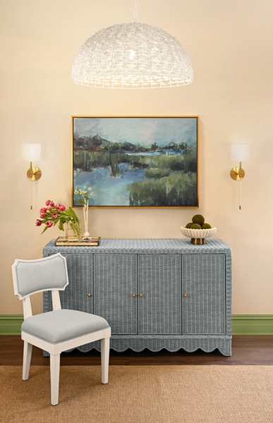 Hayden Performance Light Blue Linen Bow Back Dining Chair