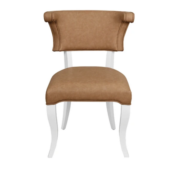 Eloise Camel Leather Round Back Dining Chair