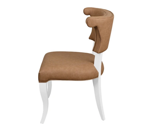 Eloise Camel Leather Round Back Dining Chair