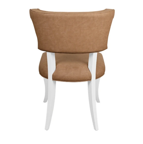 Eloise Camel Leather Round Back Dining Chair