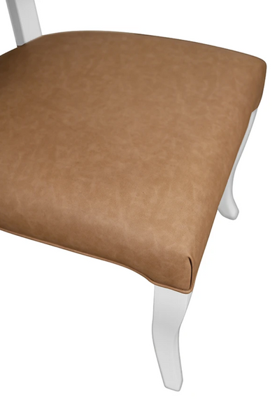 Eloise Camel Leather Round Back Dining Chair
