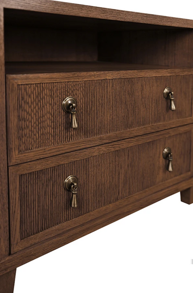 Corine Provincial Brown Fluted Oak Side Table