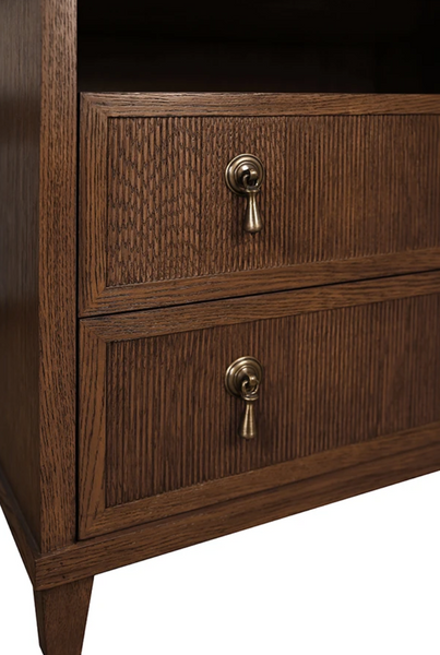 Corine Provincial Brown Fluted Oak Side Table