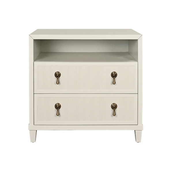Corine Antique White Matte Lacquer Fluted Side Table