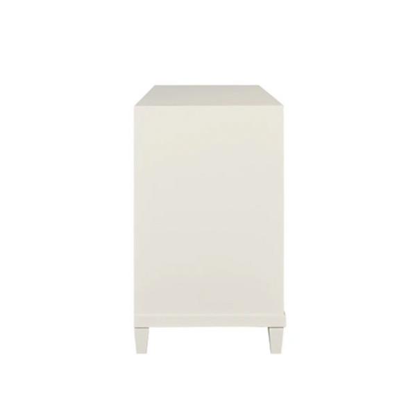 Corine Antique White Matte Lacquer Fluted Side Table