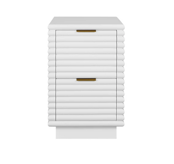 Nayla Glossy White Lacquer Side Table