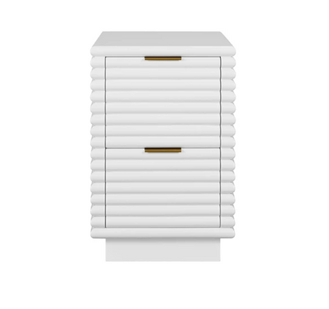 Nayla Glossy White Lacquer Side Table