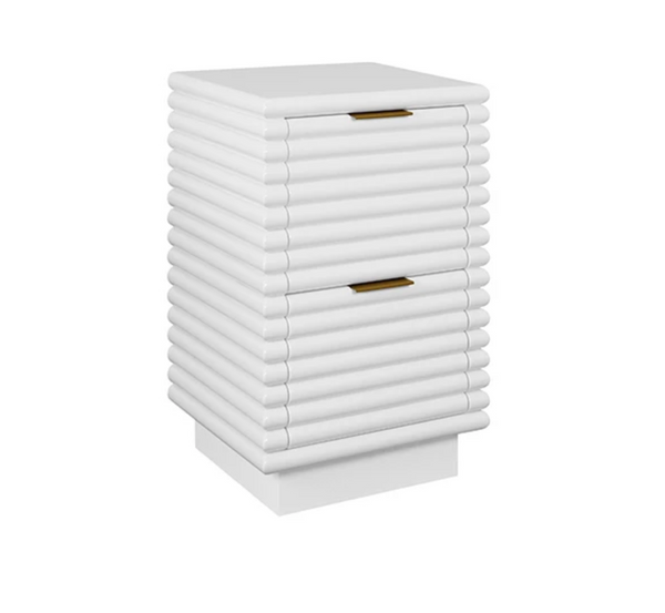 Nayla Glossy White Lacquer Side Table