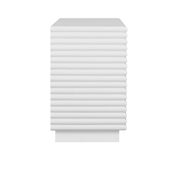 Nayla Glossy White Lacquer Side Table