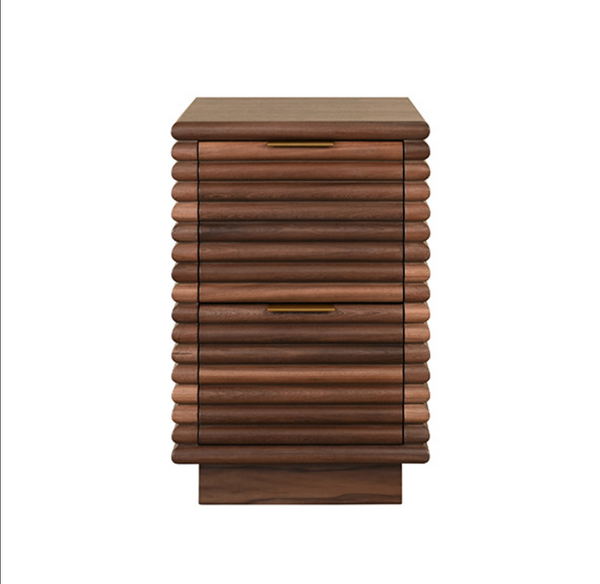Nayla Walnut Reed Side Table