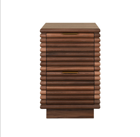 Nayla Walnut Reed Side Table