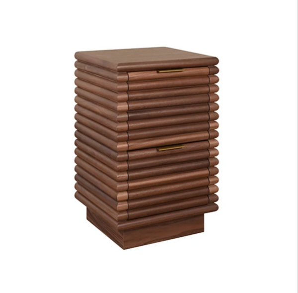 Nayla Walnut Reed Side Table