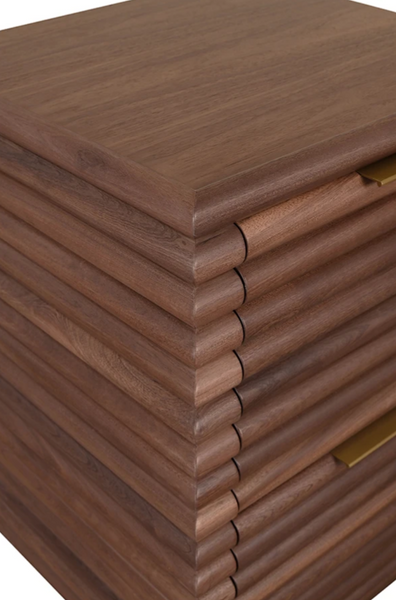 Nayla Walnut Reed Side Table