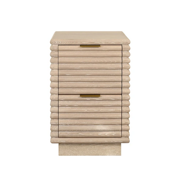 Nayla Cerused Oak Reed Side Table