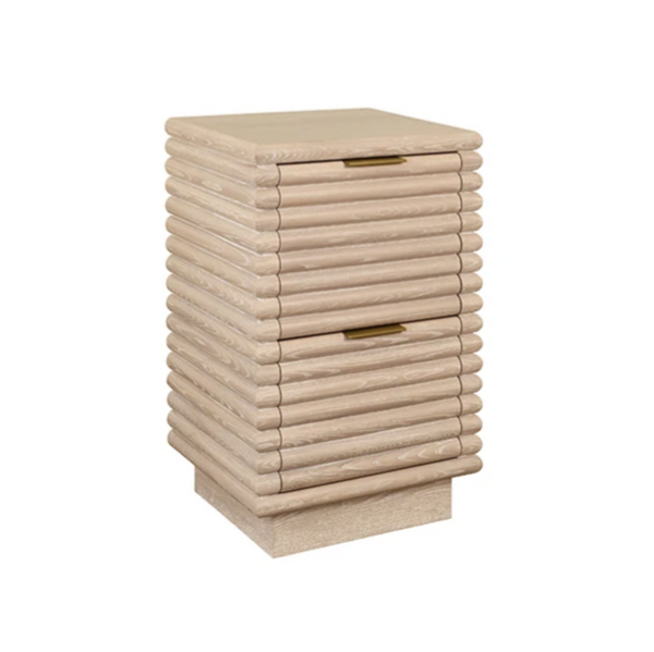 Nayla Cerused Oak Reed Side Table