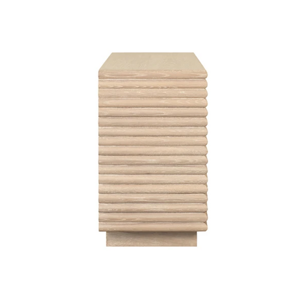 Nayla Cerused Oak Reed Side Table