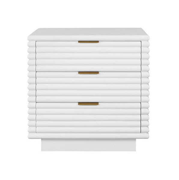 Mateo Glossy White Lacquer Side Table