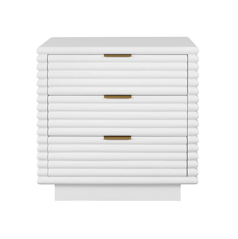 Mateo Glossy White Lacquer Side Table