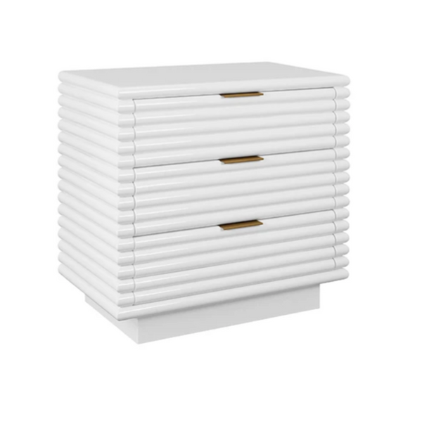 Mateo Glossy White Lacquer Side Table