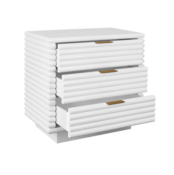 Mateo Glossy White Lacquer Side Table
