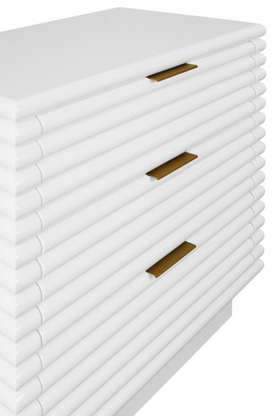 Mateo Glossy White Lacquer Side Table