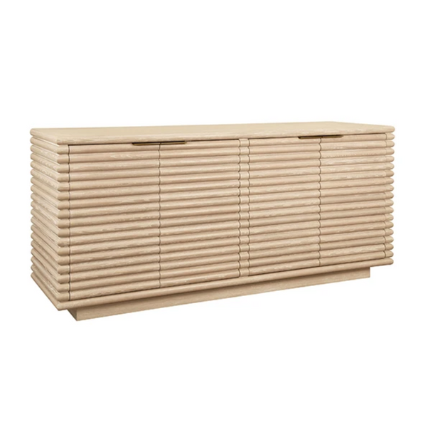 Giovanni Cerused Oak Reed Four Door Buffet