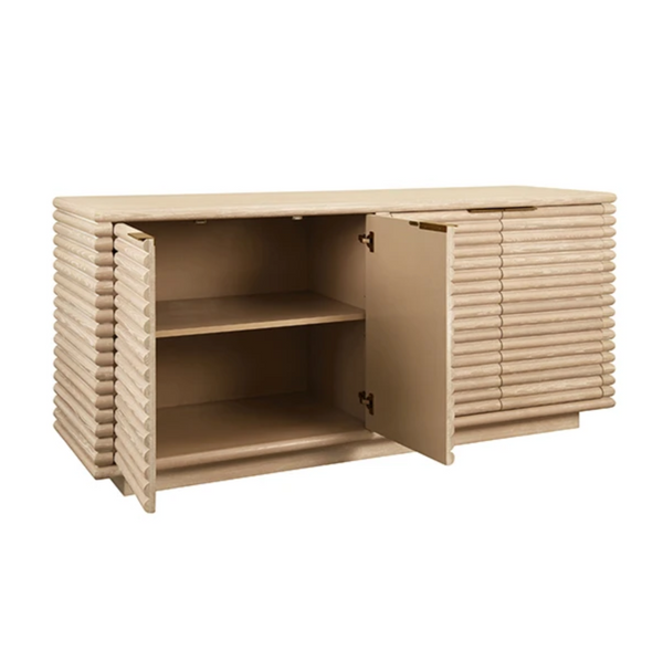 Giovanni Cerused Oak Reed Four Door Buffet
