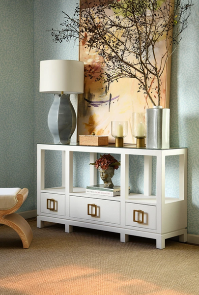 Mae Gray Blue Glazed Ceramic Table Lamp