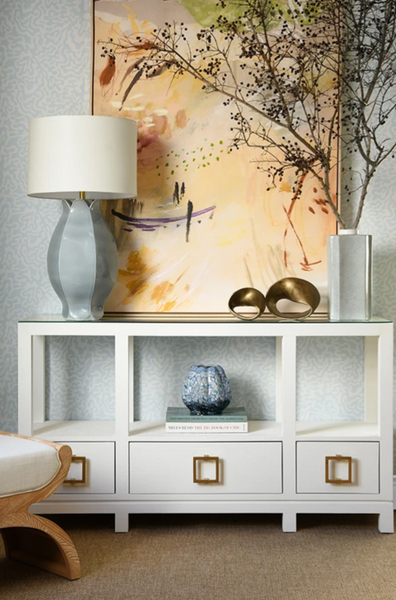 Mae Gray Blue Glazed Ceramic Table Lamp