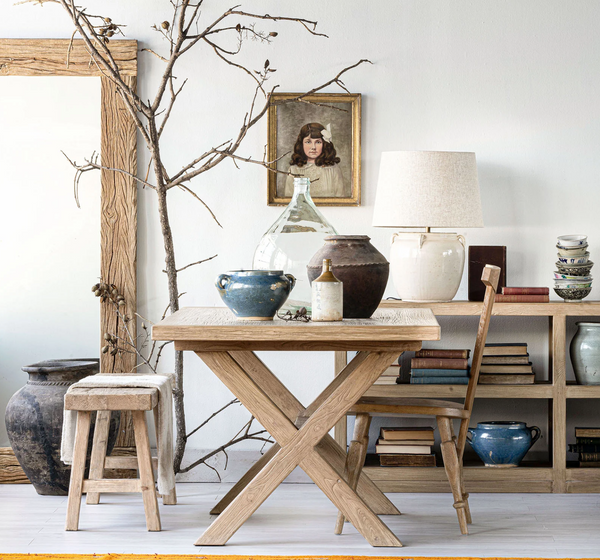 Taverna Elm Wood Dining Table - Matthew Izzo Collection