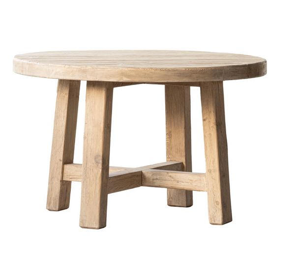 Rotund 48" Round Reclaimed Elm Wood Dining Table - Matthew Izzo Collection