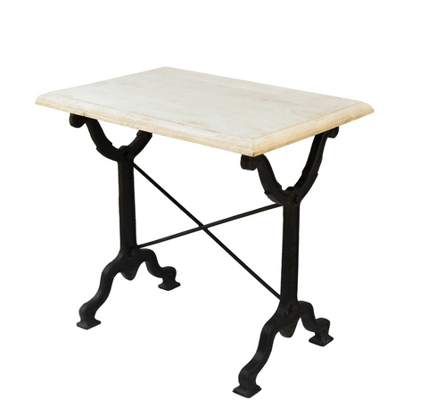 Avignon Lightly Distressed Whitewashed Oak Bistro Table - Matthew Izzo Collection