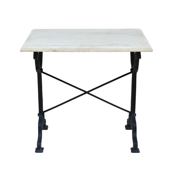 Avignon Lightly Distressed Whitewashed Oak Bistro Table - Matthew Izzo Collection