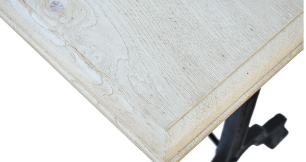 Avignon Lightly Distressed Whitewashed Oak Bistro Table - Matthew Izzo Collection