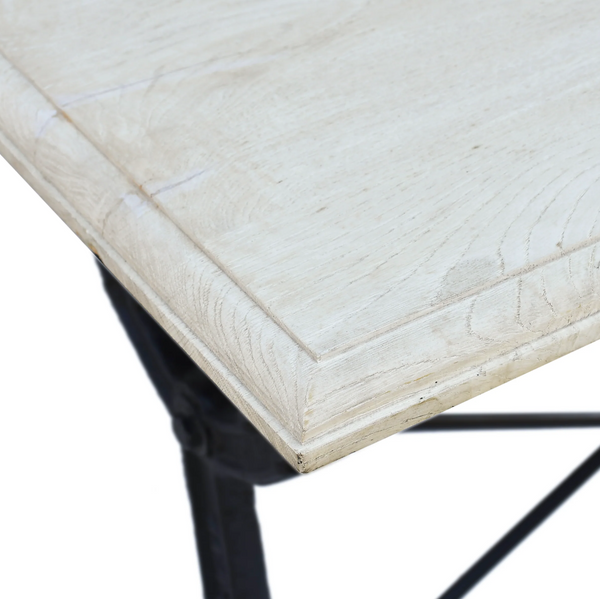 Avignon Lightly Distressed Whitewashed Oak Bistro Table - Matthew Izzo Collection