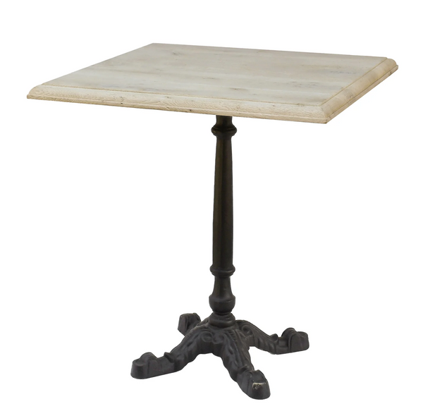 Avignon Lightly Distressed Square Oak Bistro Table - Matthew Izzo Collection