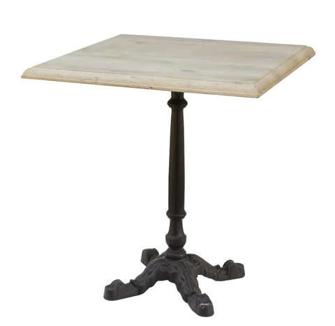 Avignon Lightly Distressed Square Oak Bistro Table - Matthew Izzo Collection