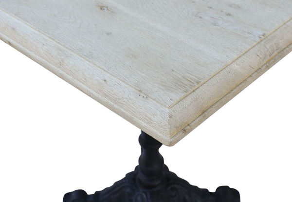 Avignon Lightly Distressed Square Oak Bistro Table - Matthew Izzo Collection