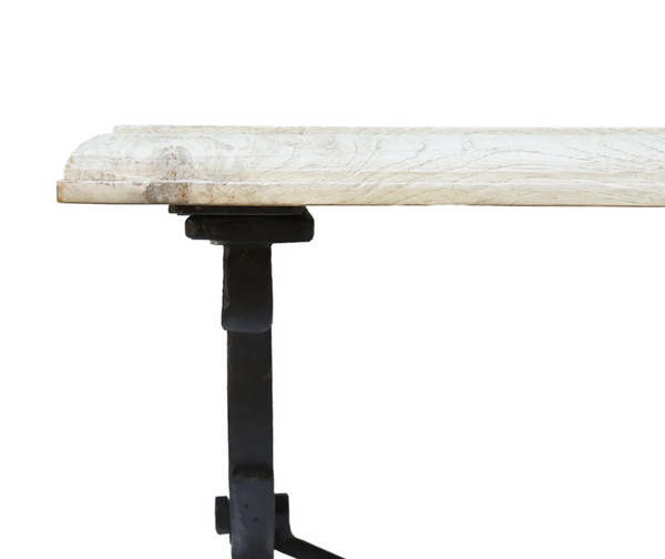 Avingnon Long Lightly Distressed White Oak Dining Table - Matthew Izzo Collection