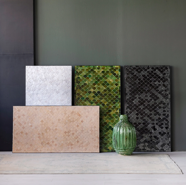 Moroccan Zellige Vanilla Tile Coffee Table - Matthew Izzo Collection