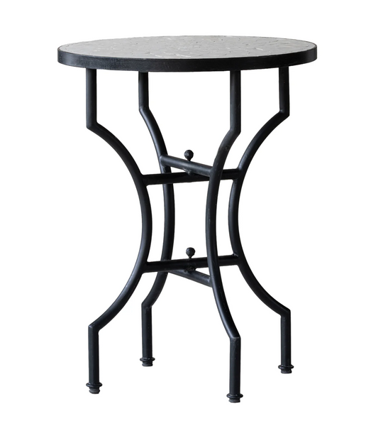 Moroccan Zellige Vanilla Tile 24" Side Table - Matthew Izzo Collection