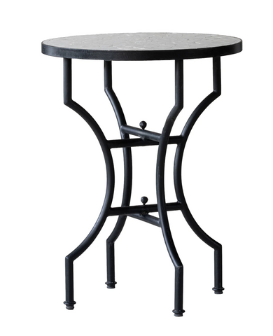 Moroccan Zellige Vanilla Tile 24" Side Table - Matthew Izzo Collection